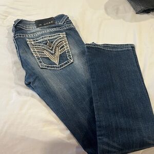 Vigoss Women's Medium Blue Bootcut Jeans with Embroidered Back Pocket
